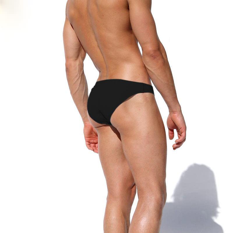Sexy Men's Nylon Bikini Swim Briefs with Hook & Ring - Comfortable Swimwear for Beach, Pool & Vacation