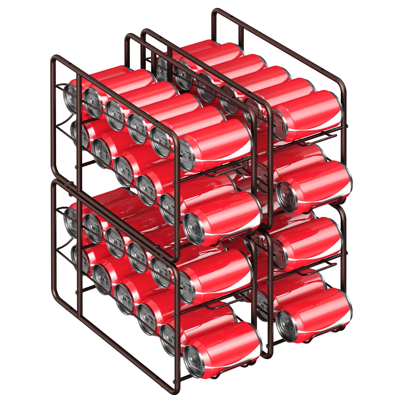 MOOACE 4 Pack Stackable Can Dispenser Rack - Bronze Canned Food Organizer for Kitchen Cabinet, Pantry & Countertop Storage | Perfect for Soda, Beer & Soup Can Organization