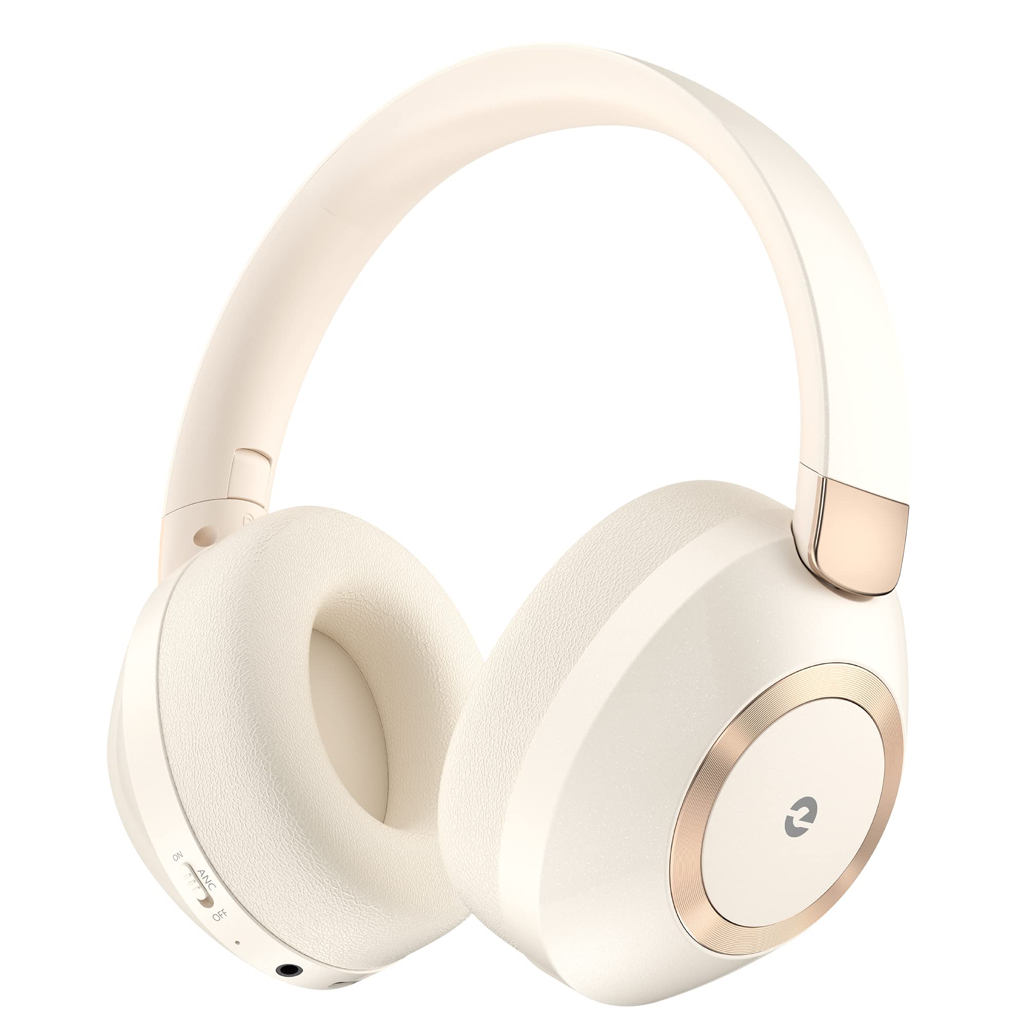 Wireless Bluetooth Headphones with Active Noise Cancelling, 100H Playtime, Deep Bass & Fast Charging - Over-Ear Headphones with Built-in Mic for Travel, Work & Gaming