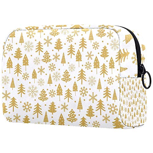 Gold Christmas Tree Cosmetic Bag for Women Travel & Gifts