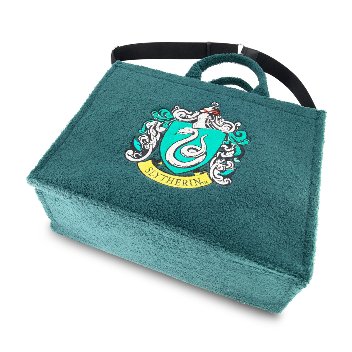 Harry Potter Slytherin House Crest Tote Bag with Adjustable Trolley Strap - Stylish Bookstore Shopping & Travel Accessory for Wizarding World Fans