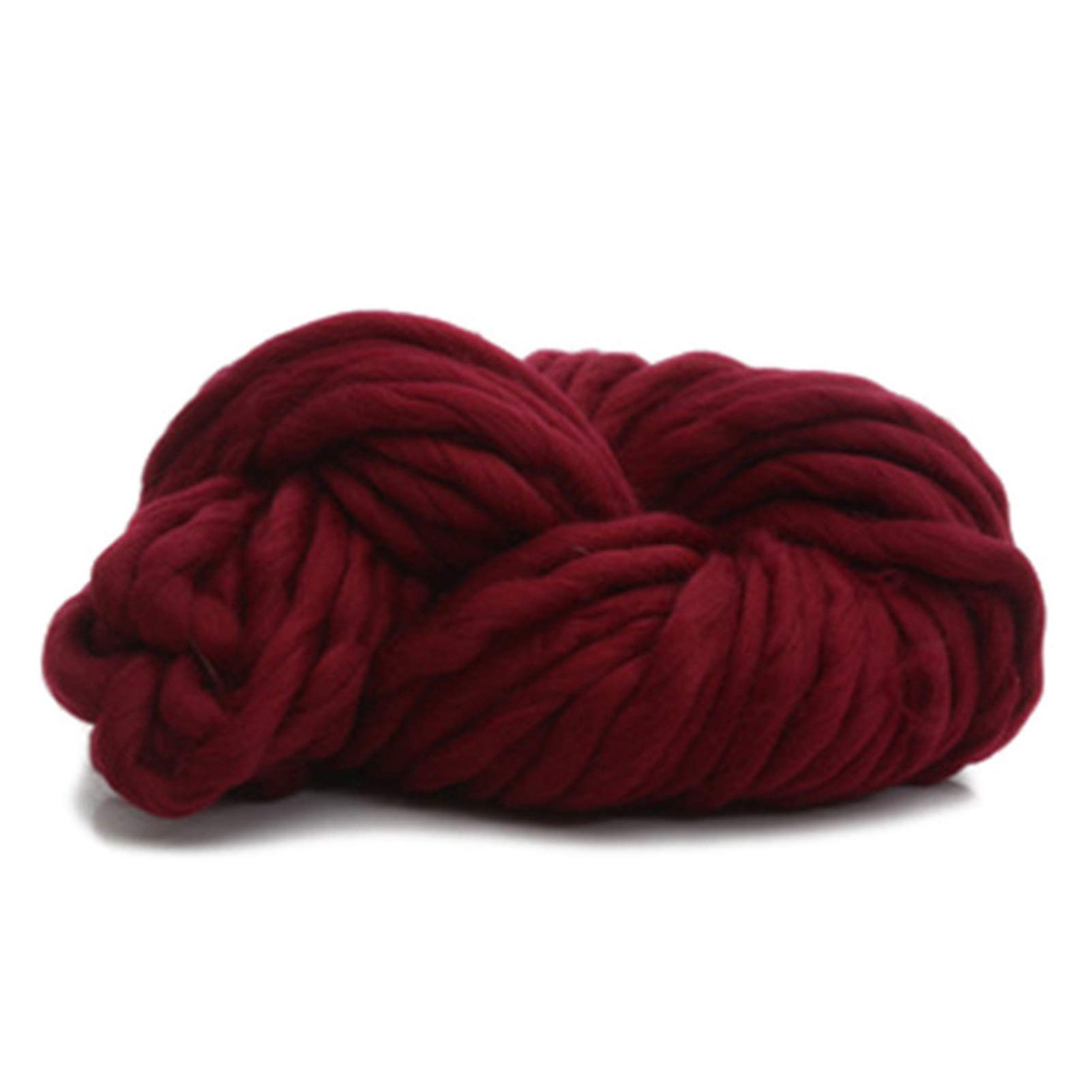 Chunky Knitting Yarn - Super Bulky Roving Wool Blend for Hand Knitting, Crochet, Arm Knitting - Perfect for Blankets, Hats, Sweaters, Rugs & DIY Crafts (Maroon) - Cozy Home Decor & Gift Idea