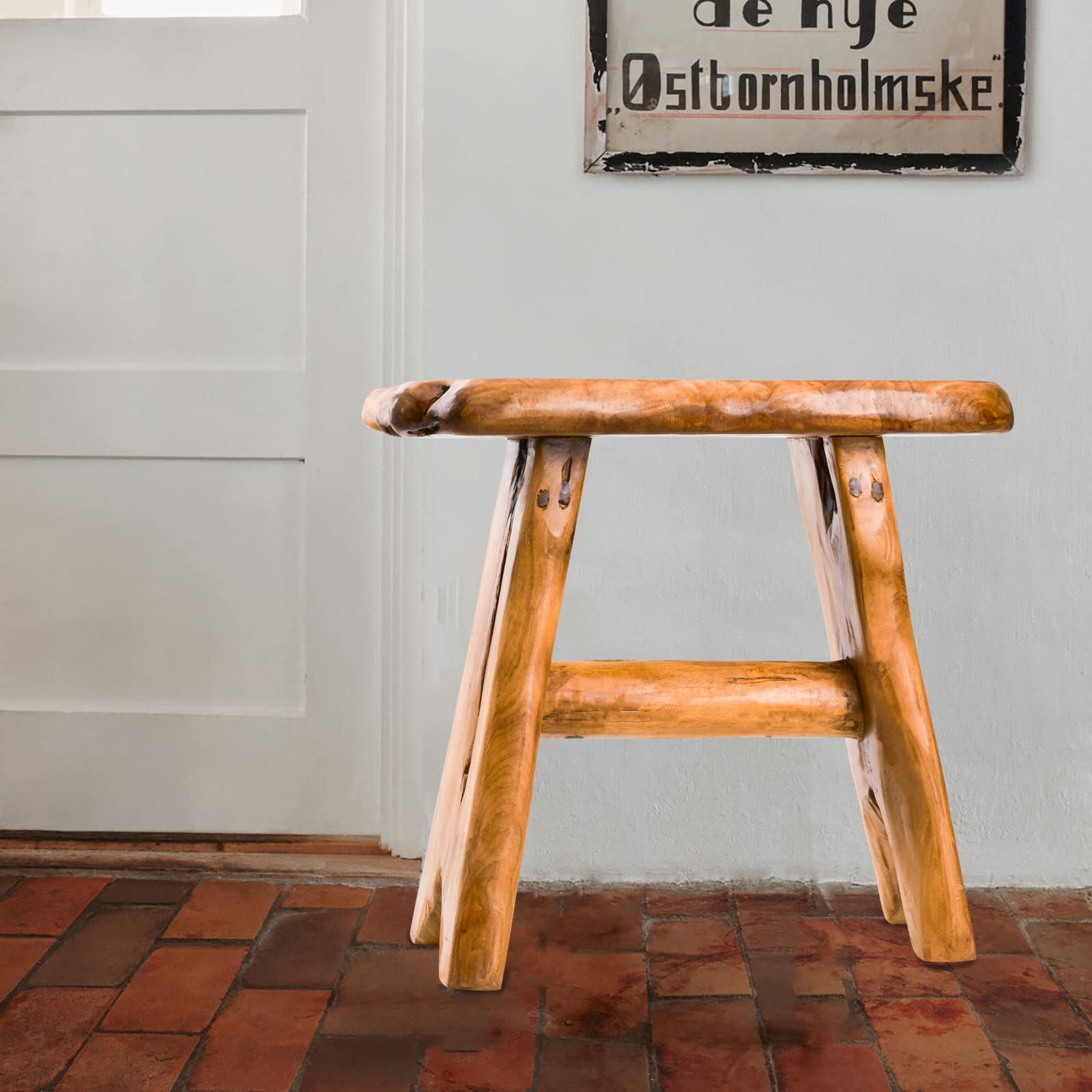 Handmade Live Edge Wood Step Stool - Unique Freeform Design for Home & Garden - Natural Plant Stand, Side Table for Living Room, Bedroom, Yard & Outdoor Decor