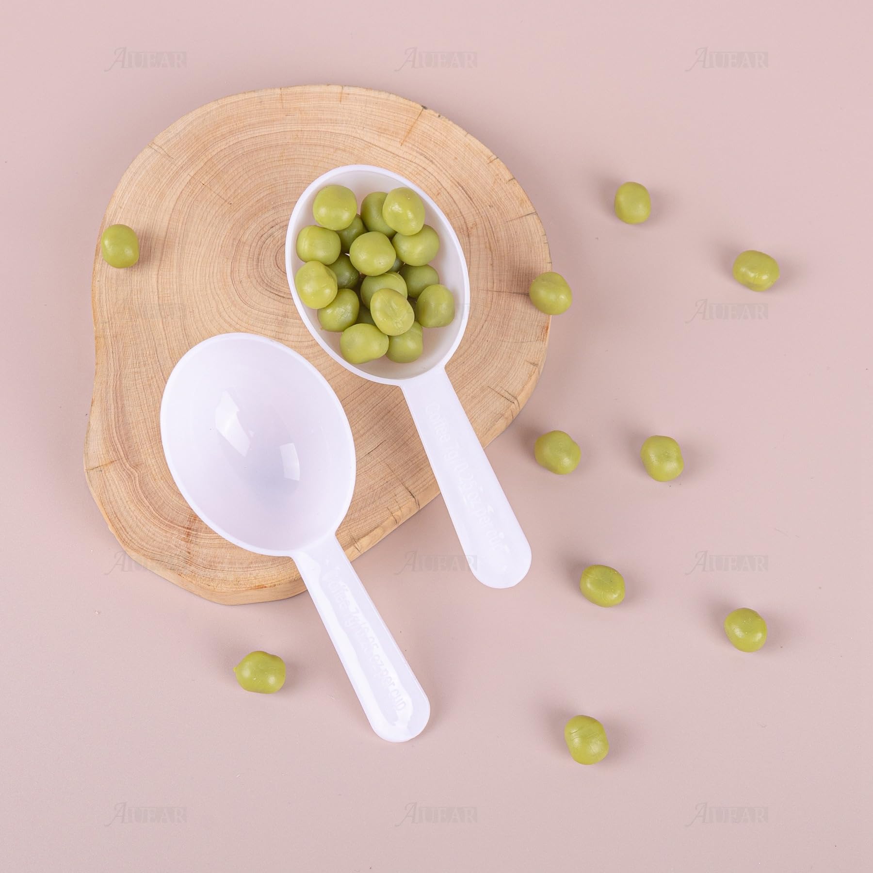 AUEAR 5-Pack White Plastic Tablespoon Coffee Scoop - Perfect for Measuring Coffee, Fruit Powder, Seeds & Spices | Ideal for Kitchen, Baking & Coffee Brewing
