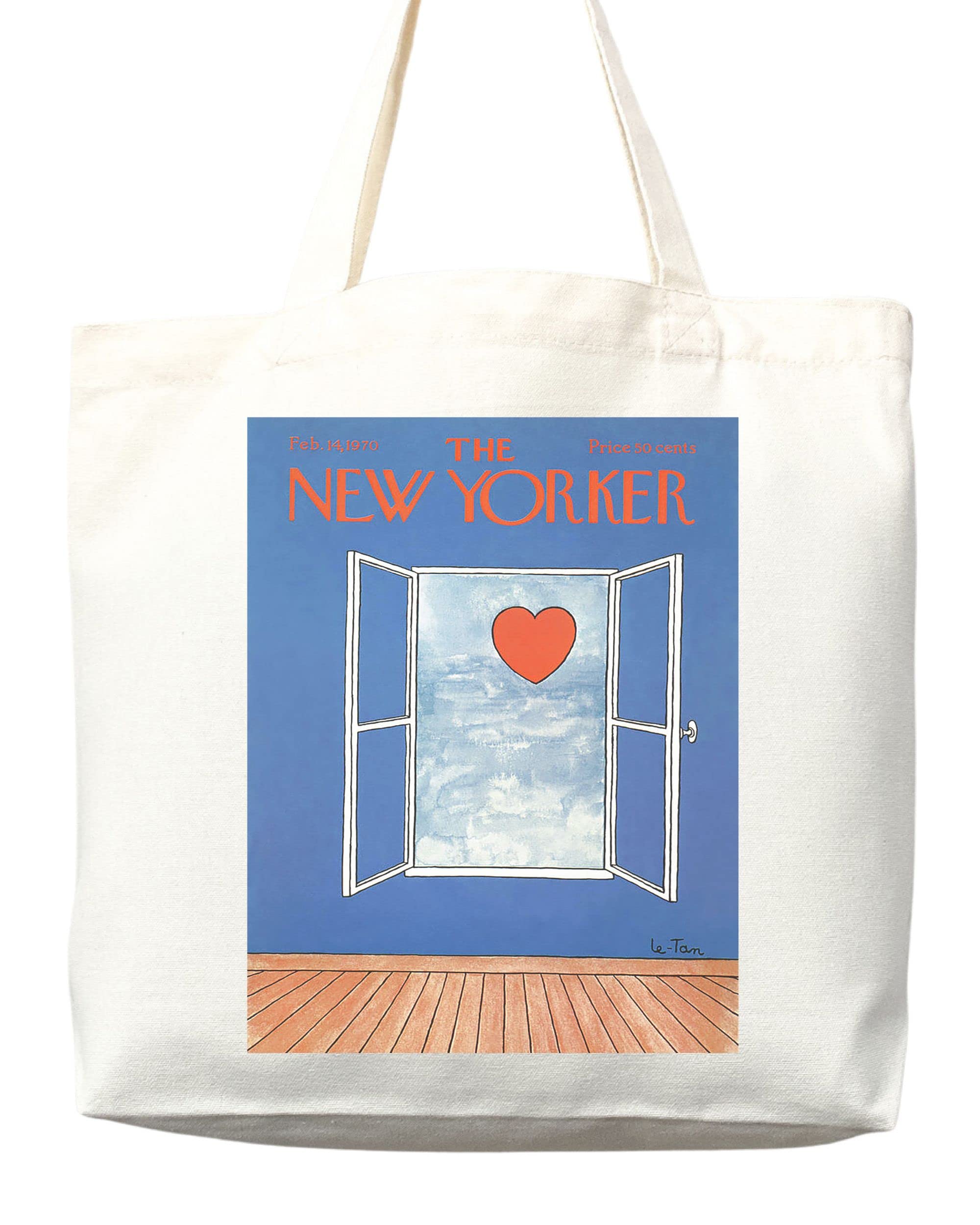 The New Yorker Tote Bag - Stylish Canvas Tote with Magazine Art Print | Durable Everyday Carry Bag for Work, Shopping & Travel | Fashionable & Aesthetic Accessory
