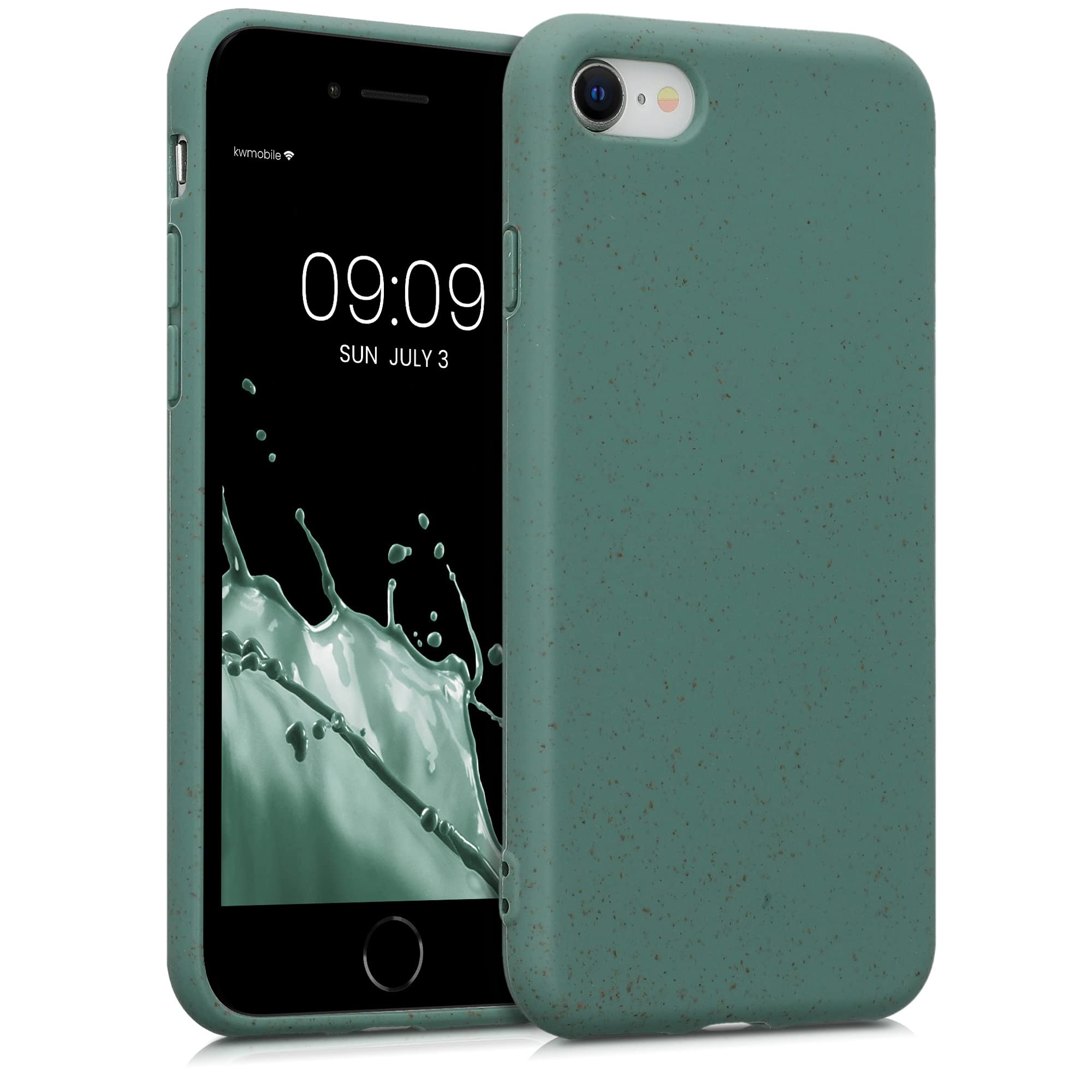 Eco-Friendly Wheat Straw iPhone Case for iPhone SE 2022/2020, iPhone 8 & 7 - Biodegradable TPU Matte Cover in Forest Green - Perfect for Outdoor Activities & Daily Protection