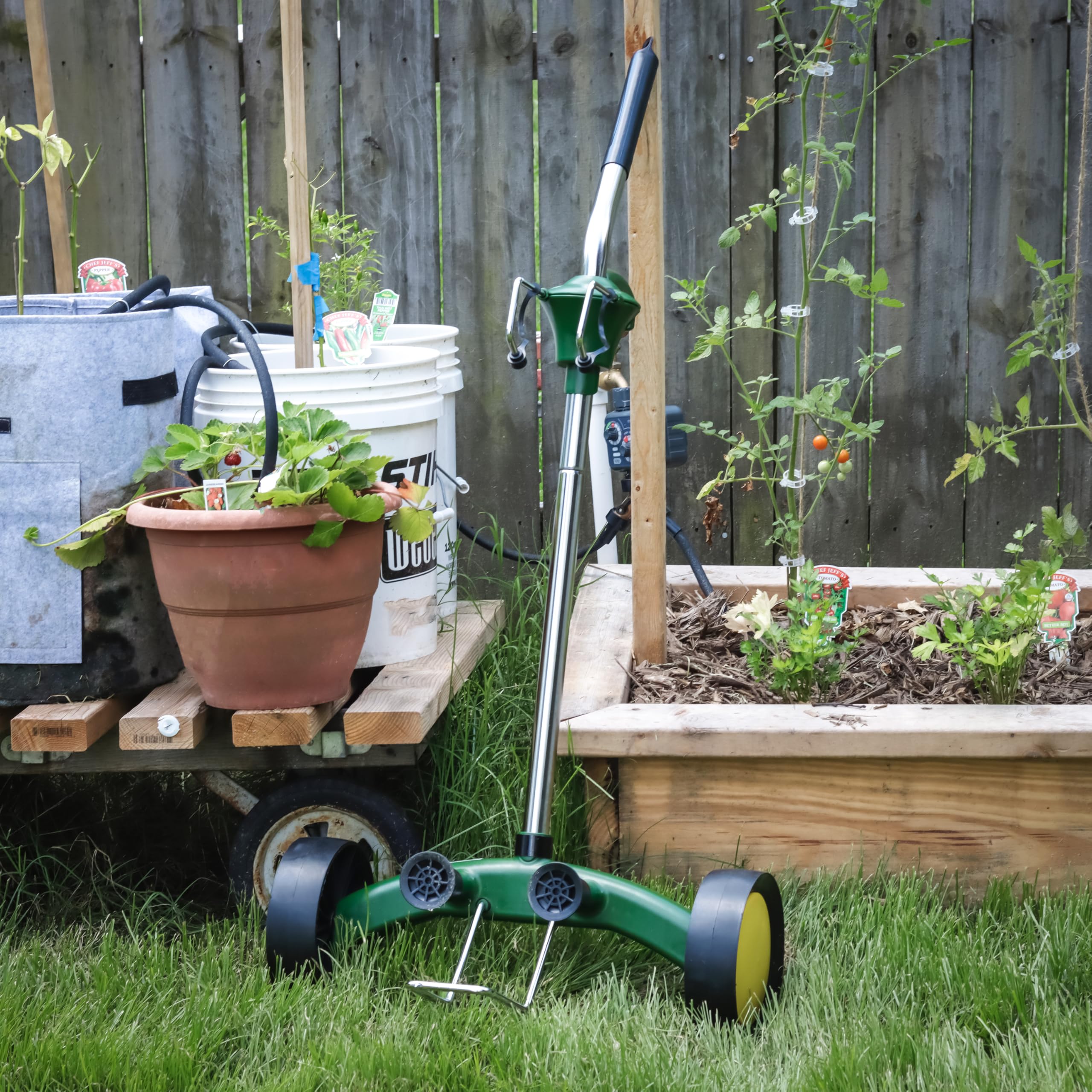 Trademark Innovations Heavy Duty Plant Caddy with Wheels - Large Rolling Planter Dolly for Moving Potted Plants Indoor & Outdoor - Perfect for Garden, Patio, and Home Decor