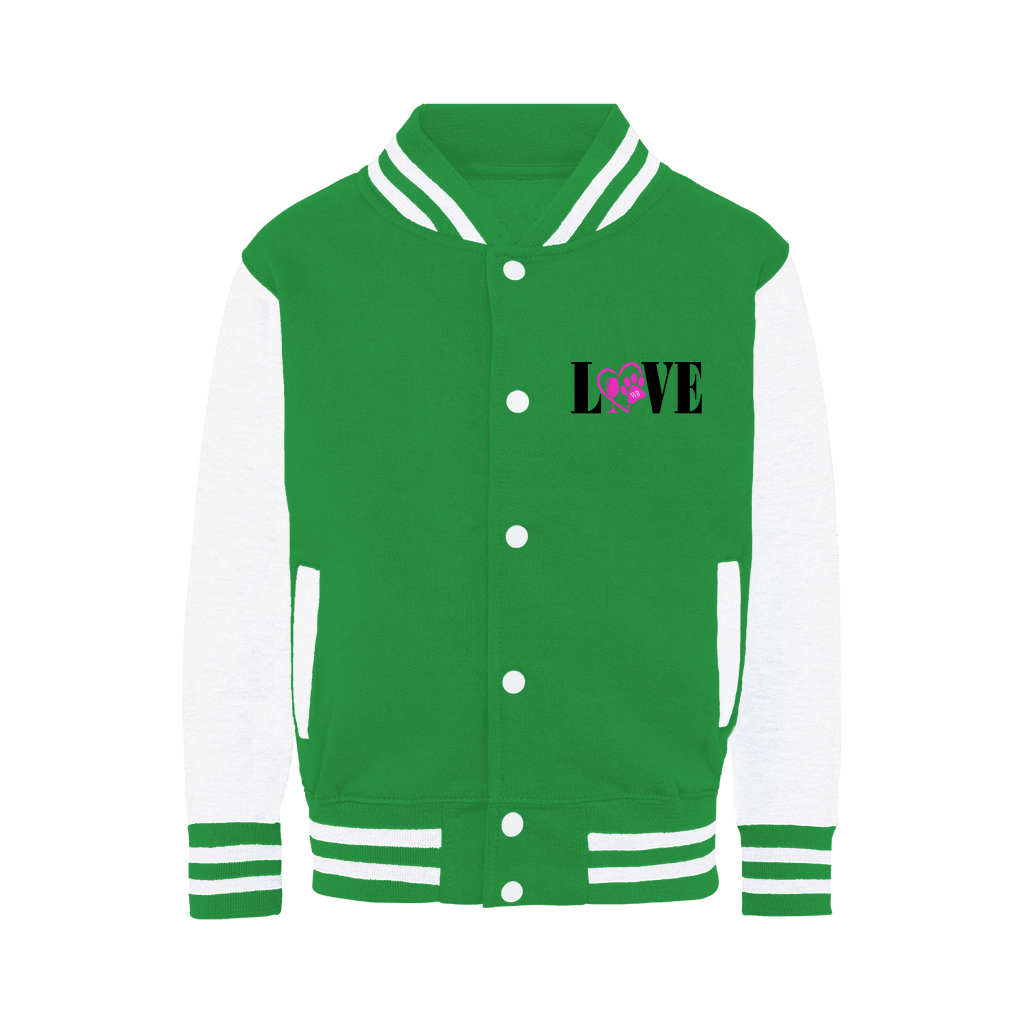 Love Paw Varsity Jacket for Women - Stylish Embroidered Letterman Jacket | Perfect for Casual Outfits, Date Nights & Dog Lovers Fashion