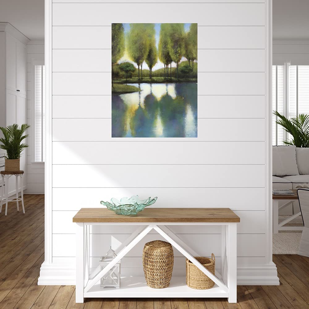 Fine Art Canvas Wall Decor - Trees in Reflection by Artist Williams - 32x43 Inches - Ready to Hang for Living Room, Bedroom, Office - Perfect for Home & Office Decor