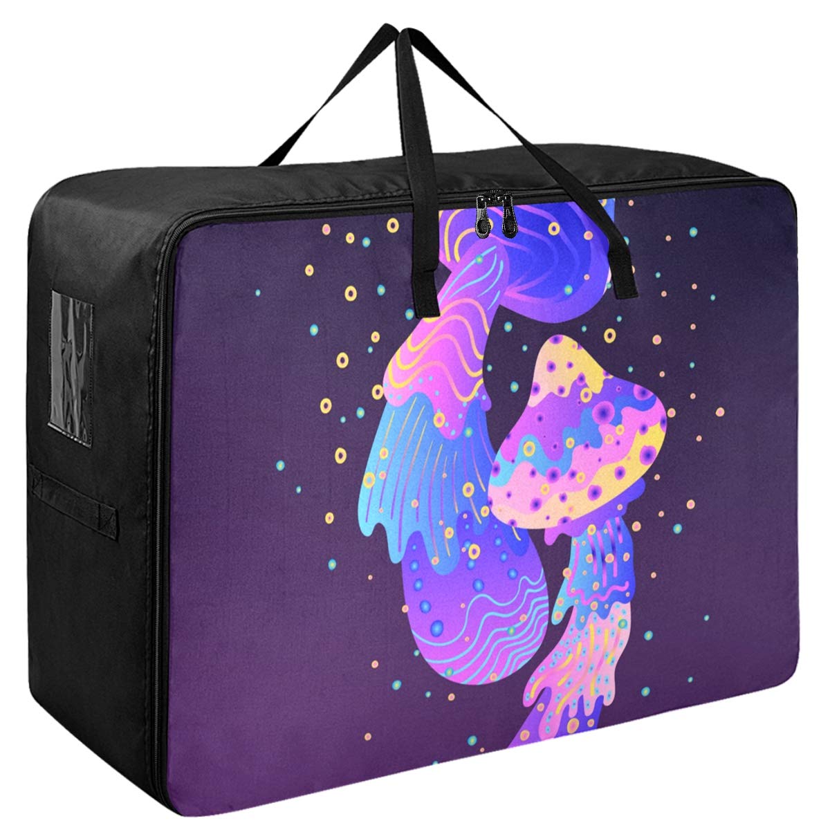 Large Underbed Storage Bags for Quilts & Blankets - Extra Capacity Zippered Clothes Organizer with Decorative Design | Perfect for Bedroom, Dorm, or Seasonal Clothing Storage