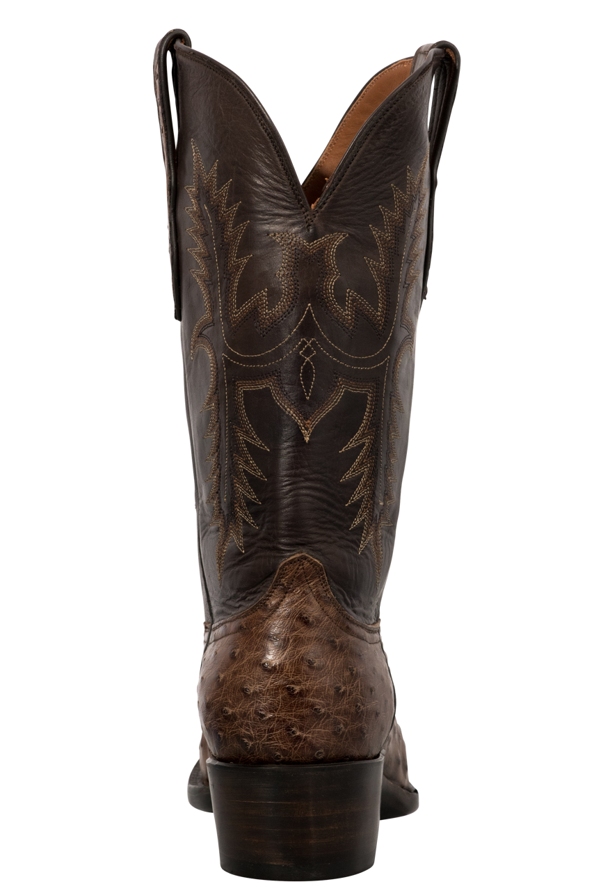 Premium Black Jack Kango Full Quill Ostrich Cowboy Boots in Chocolate Brown - Western Riding Boots for Men, Country Music Festivals & Rodeo Events