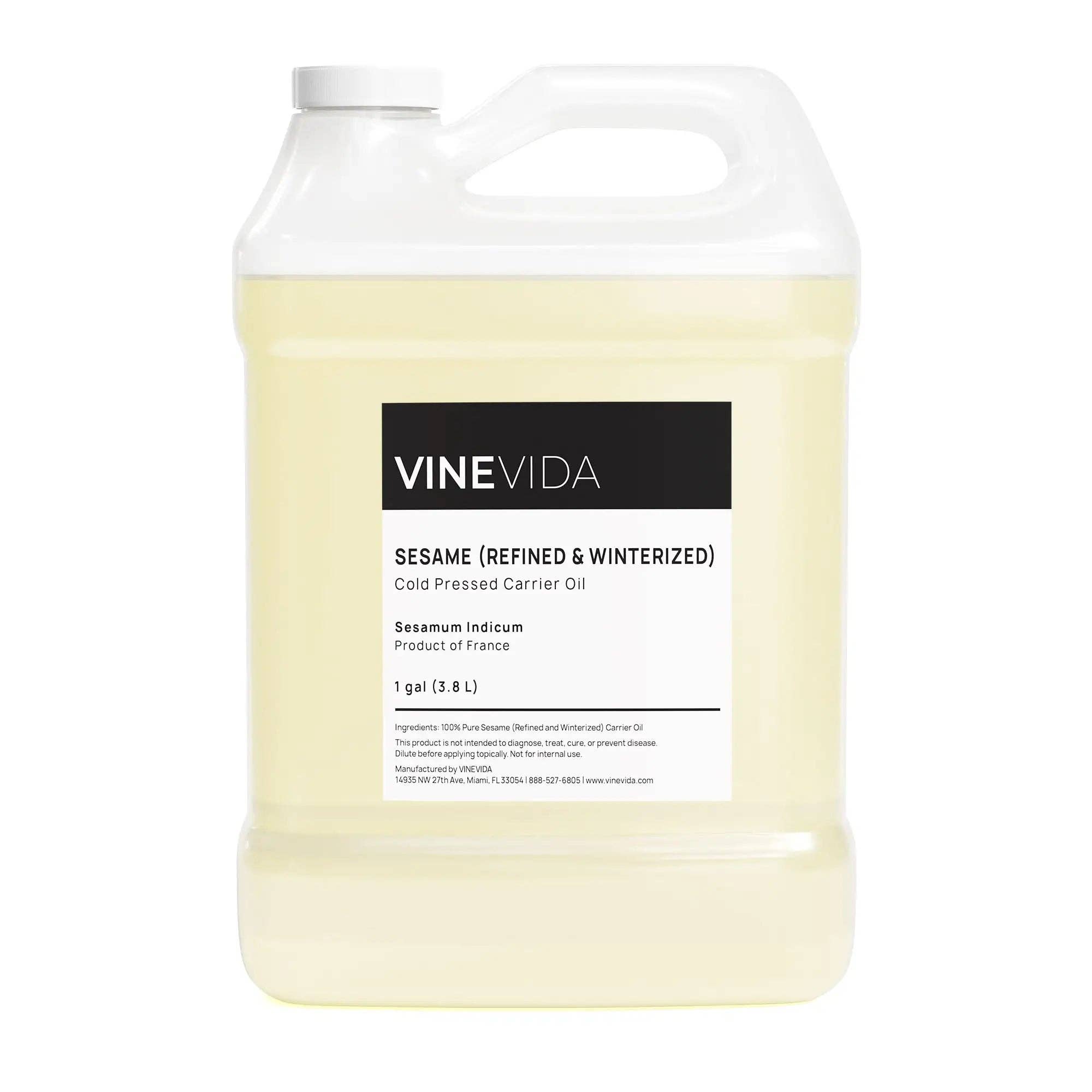 Pure Refined & Winterized Sesame Carrier Oil for Skin & Hair Care - Perfect for Massage, Aromatherapy & DIY Beauty Products