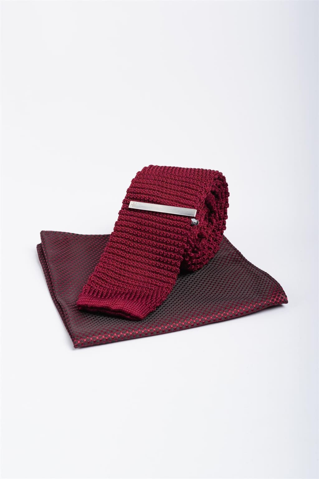 Cavani Men's Knitted Silk Tie and Pocket Square Set - Elegant Formal Accessories for Weddings, Business Meetings & Special Occasions