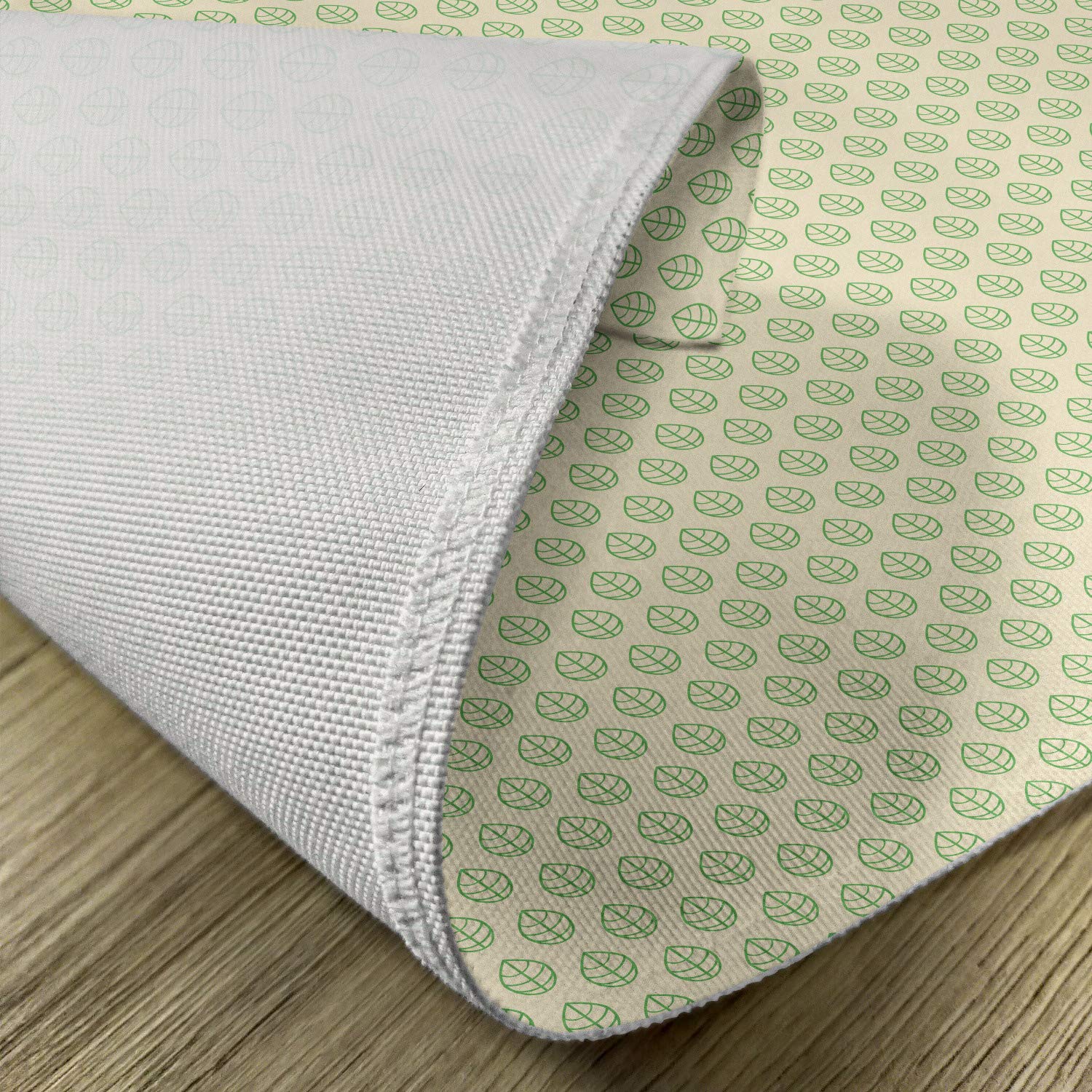Ambesonne 4-Pack Abstract Geometric Placemats - Spring Green Leaf Pattern on White Washable Fabric - Modern Dining Table Decor for Kitchen & Home Entertaining - Perfect for Dinner Parties, Holiday Meals & Everyday Use