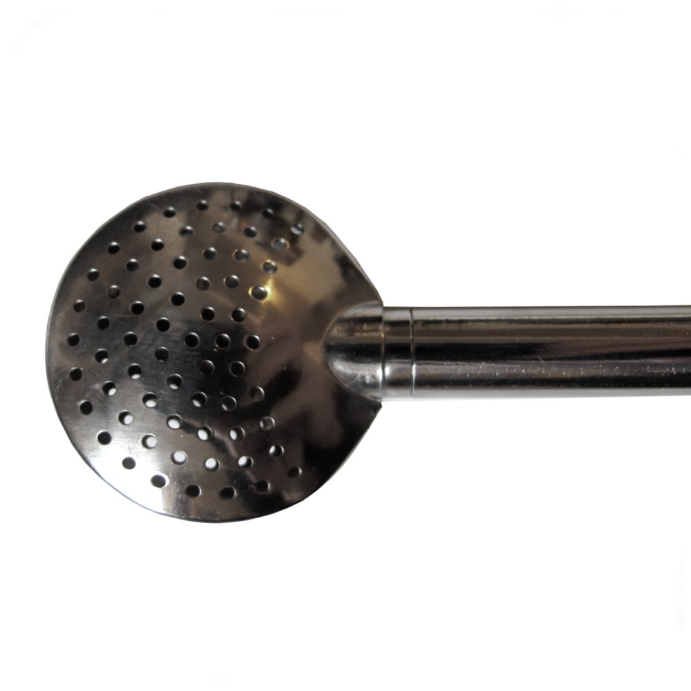 Premium Brazilian Bomba Bombilla with Grey Beads - Stainless Steel Yerba Mate Straw for Traditional Tea Drinking & Social Gatherings