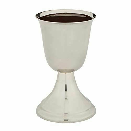 Christian Communion Cup Stainless Steel 6.25 Inch - Church Supplies for Holy Eucharist, Baptism & Worship Ceremonies - VBN-FH-1243