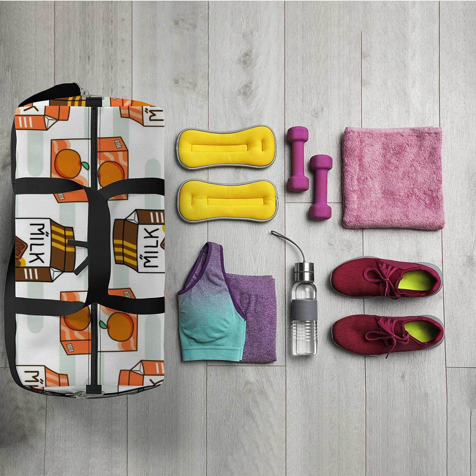 Waterproof Sports Gym Bag for Women & Men - Lightweight Duffel Carry-On with Milk Carton Design | Perfect for Travel, Workout & Boarding