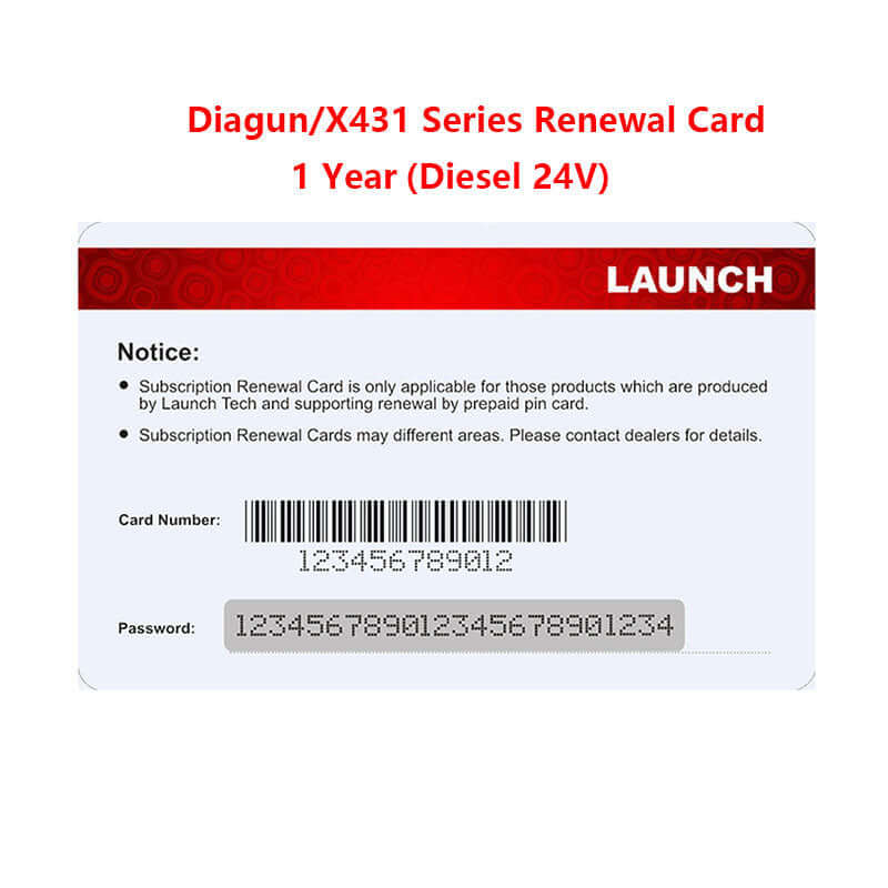 LAUNCH® X431 Diagnostic Tool Renewal Card - Software Update & Subscription for Car Repair & Maintenance | Perfect for Mechanics & DIY Auto Enthusiasts