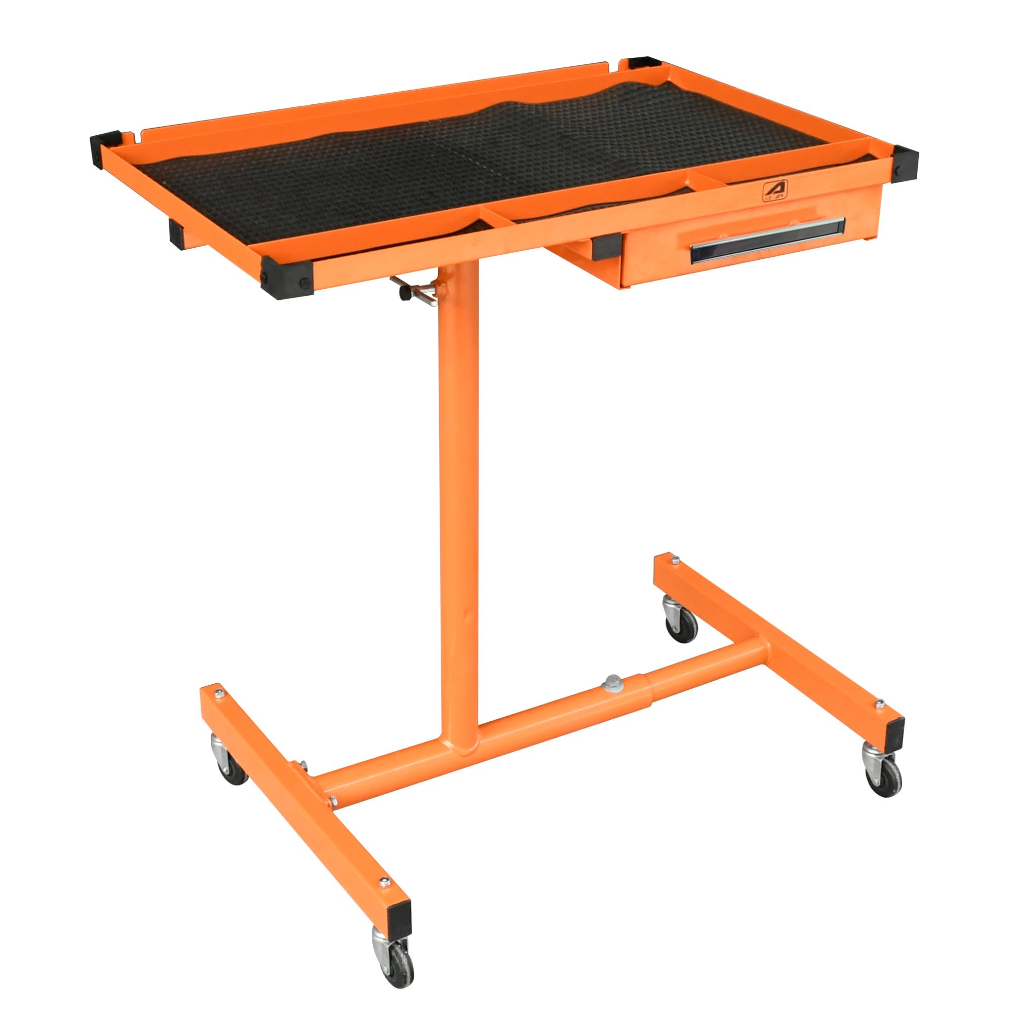 Heavy Duty Adjustable Workbench with Drawer - 220lbs Capacity Rolling Tool Cart with Wheels for Mechanics & DIY Projects - Perfect for Garage, Workshop & Home Repair Use