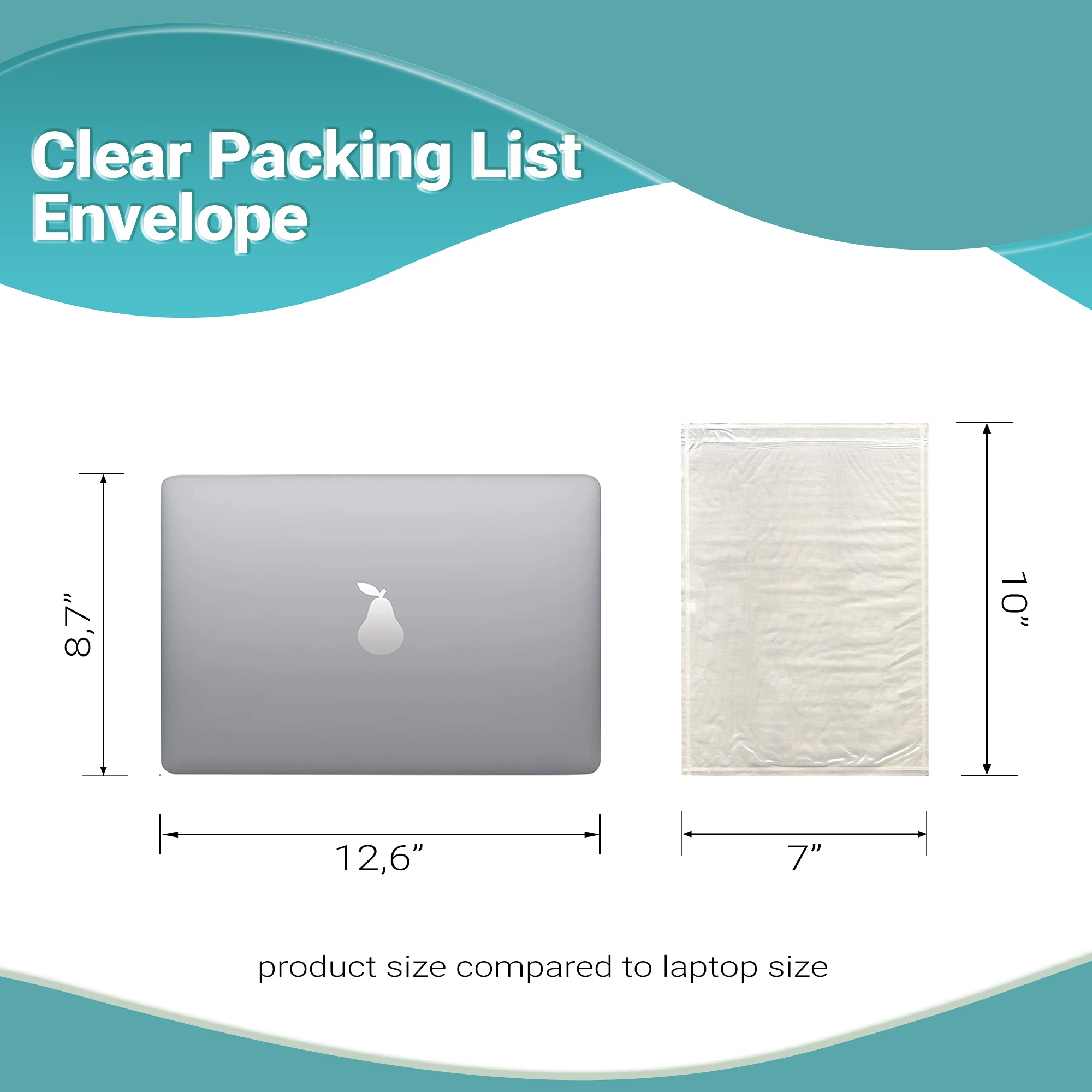 APQ Clear Top Loading Packing List Envelopes, 7 x 10 Inches - 1000 Pack Self-Seal Plastic Shipping Label Pouches | Durable Document Mailing Envelopes for Ecommerce, Business & Office Use