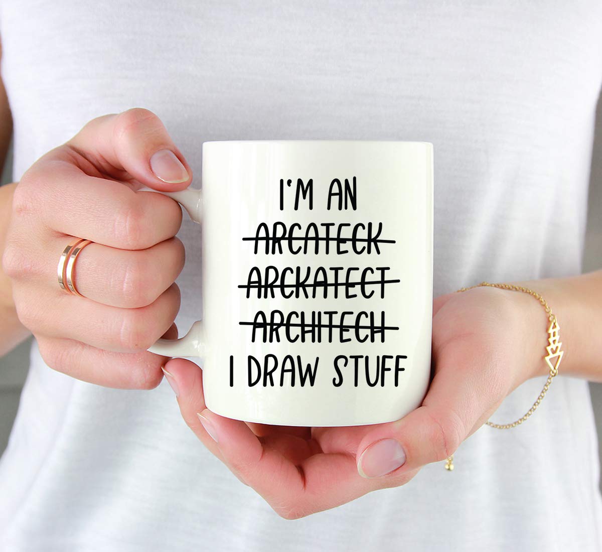 Funny Architect Coffee Mug - 11oz Ceramic Cup Gift for Architects & Designers | Andaz Press | Perfect for Office, Home & Gifts | I'm An Architect I Draw Stuff Humor
