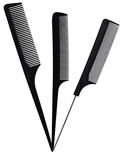 Professional 9Pcs Hair Cutting & Styling Comb Kit for Men & Women - Black | Barber Salon Tools for Hairdressing, Styling & Grooming at Home or Salon