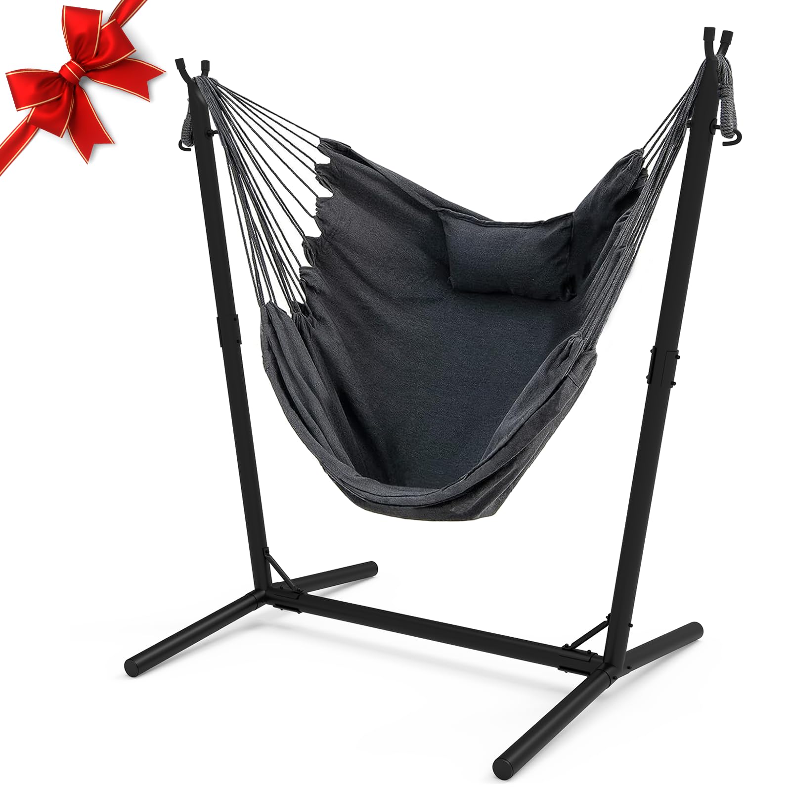 Premium Hammock Chair with Stand - Heavy Duty Hanging Swing Chair for Indoor & Outdoor Use - Sturdy 350 lb Capacity Relaxation Chair (X-Large) - Perfect for Patio, Garden, Balcony & Bedroom Decor