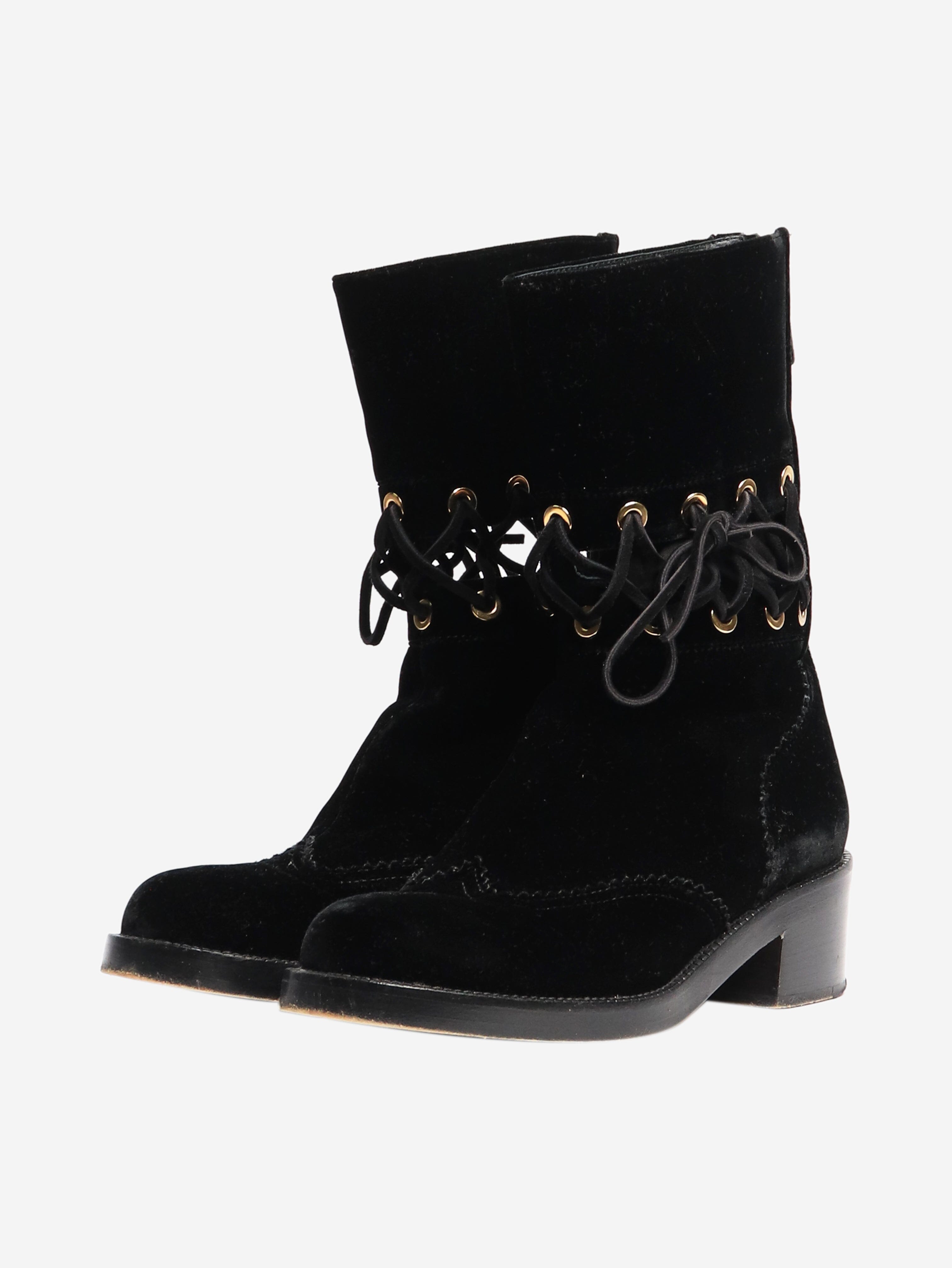 Black Velvet Ankle Boots Women's Size EU 38.5 (US 8) - Stylish & Comfortable for Parties, Weddings & Night Out