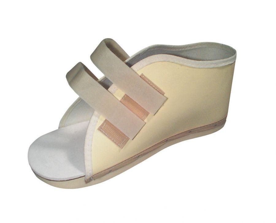 Post Op Shoe with Hook and Loop Closure - Beige Color, Large Size - Ideal for Post-Surgery Recovery, Comfortable Walking & Foot Support