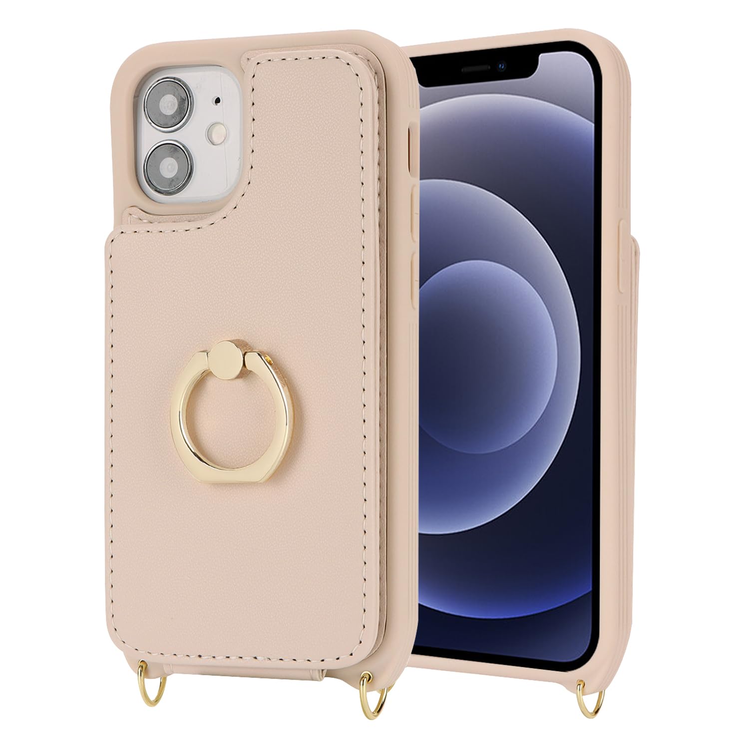 iPhone 12 Mini Wallet Case with Card Holder & Crossbody Strap - 5.4