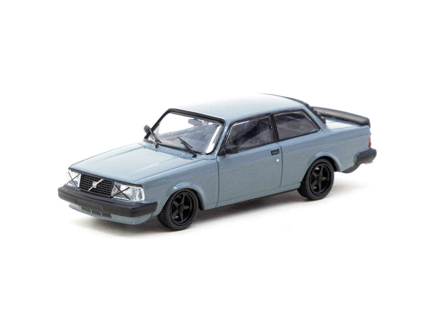 Tarmac Works 1/64 Scale Volvo 242 Custom Grey Diecast Model Car - Collectible Miniature Vehicle for Display & Racing Scenes