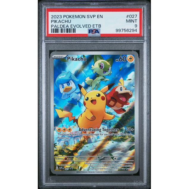 2023 Pokemon Scarlet & Violet Promo Pikachu Paldea Evolved SVP027 PSA 9 Graded Card - Rare Collectible for Trading Card Game Players & Pokemon Fans