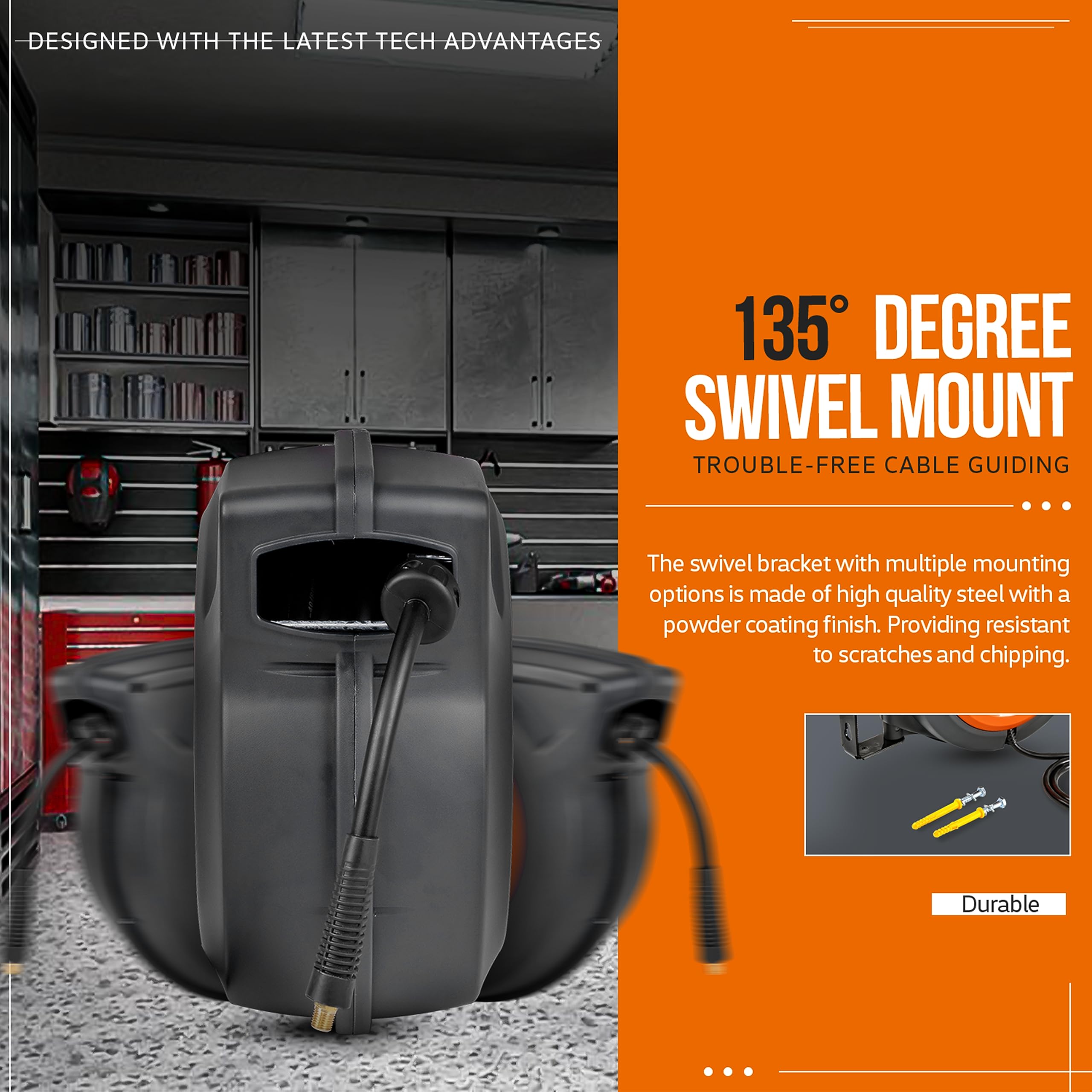SuperHandy Retractable Air Hose Reel 3/8