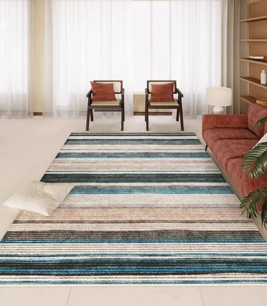 Abstract Contemporary Area Rugs - Modern Non-Slip Living Room Rug, Bedroom Carpet, Office Floor Mat & Dining Room Decor - Perfect for Sofa, Coffee Table & Workspace Accents
