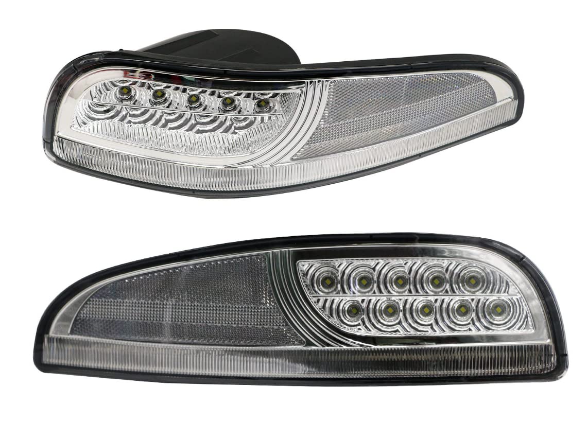 Vette Lights 1997-2004 C5 Corvette Laser LED Front Corner Light Assemblies - Clear Lens - High Performance Upgrade for Enhanced Visibility & Style - Perfect for Night Driving & Car Shows