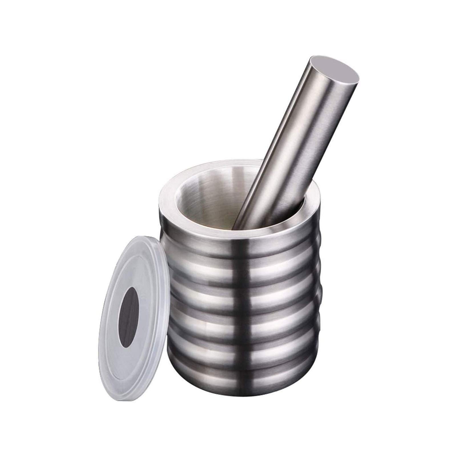 Premium 18/8 Stainless Steel Mortar and Pestle Set with Brush - Pill Crusher, Spice Grinder & Herb Bowl for Pesto, Powder & Medicine - Perfect for Kitchen, Pharmacy & Herbal Use