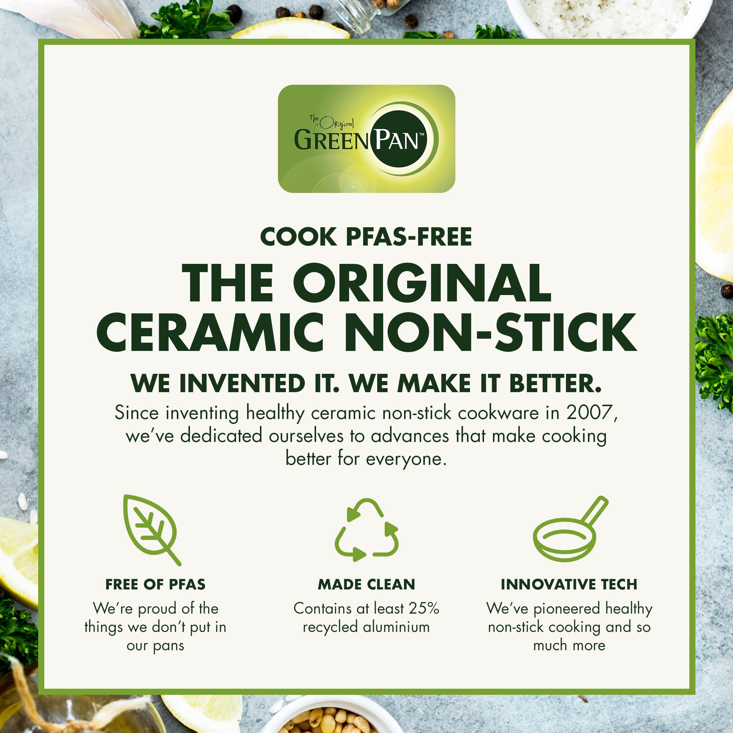 GreenPan Venice Pro Tri-Ply Stainless Steel Healthy Ceramic Nonstick 10-Inch Frying Pan Skillet - PFAS-Free, Multi-Clad, Induction Compatible, Dishwasher & Oven Safe (450°F) - Perfect for Sautéing, Frying & Baking - Silver
