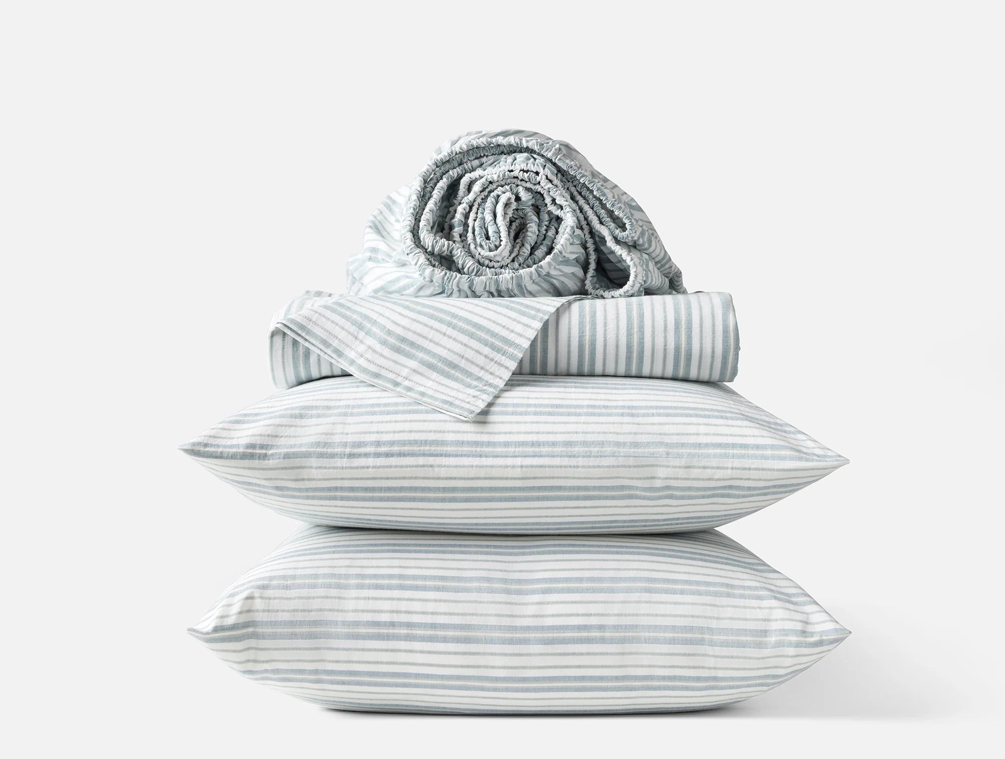 Organic Crinkled Percale Sheet Set - 100% Cotton, Breathable & Soft Bed Sheets for All Seasons - Perfect for Home, Hotel, and Airbnb Use
