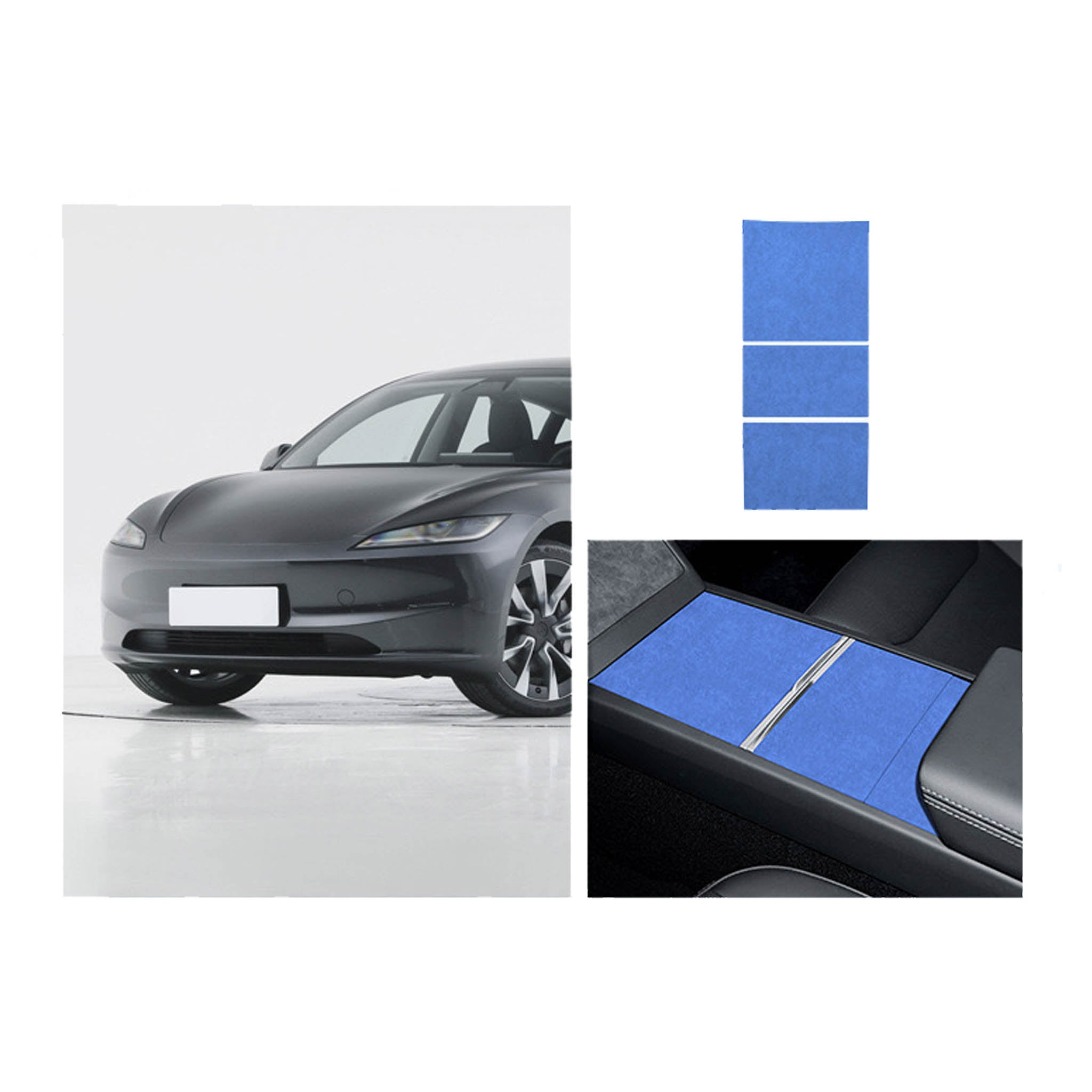 Premium Tesla Alcantara Center Console Wrap Sticker - Compatible with 2024+ Model 3 Highland & 2025+ Model Y Juniper - Upgrade Interior Protection & Style for Your Electric Vehicle