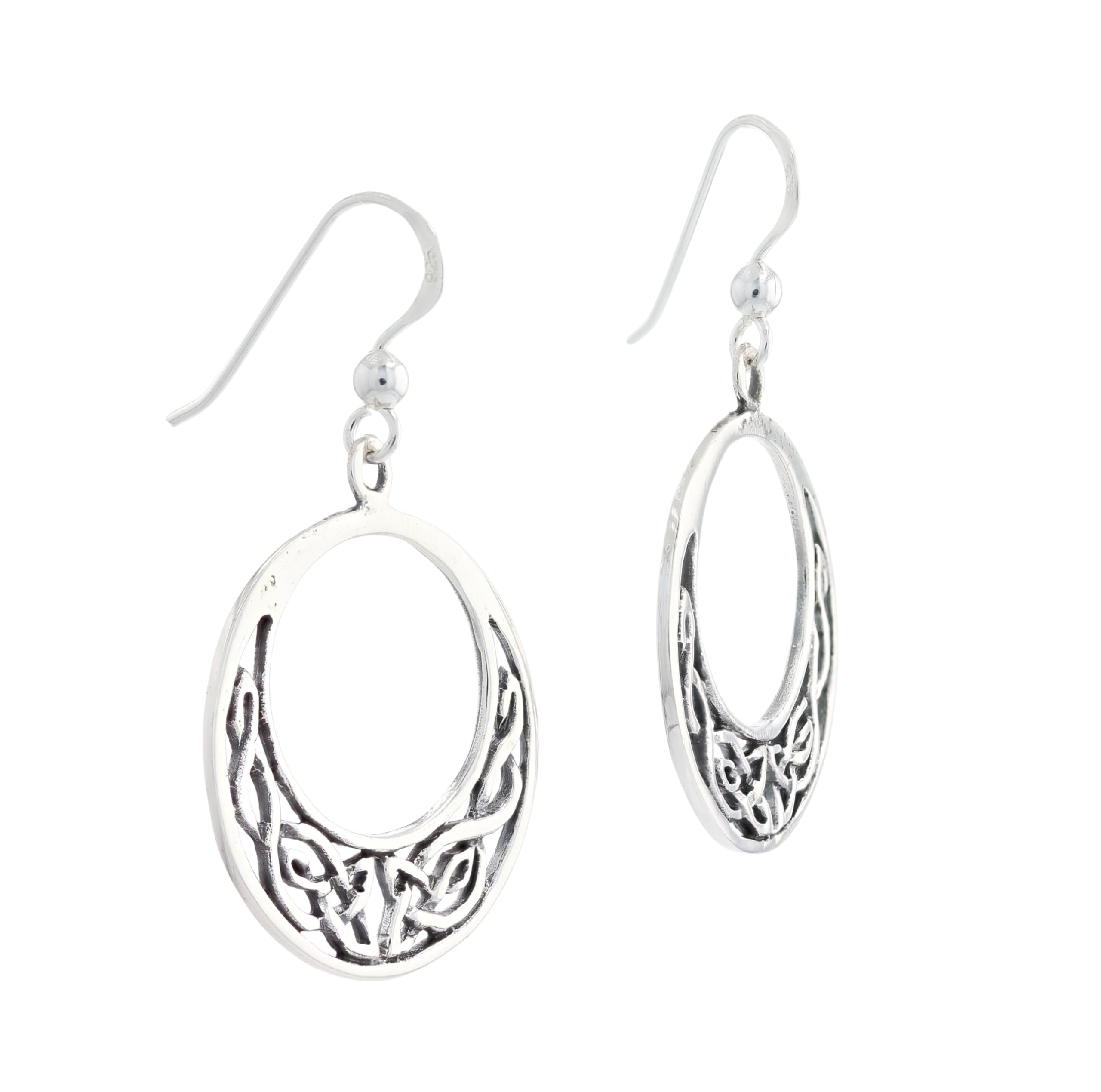 Celtic Knot Hoop Earrings for Women - Sterling Silver Dangle Earrings | Boho Jewelry for Everyday Wear, Parties & Special Occasions