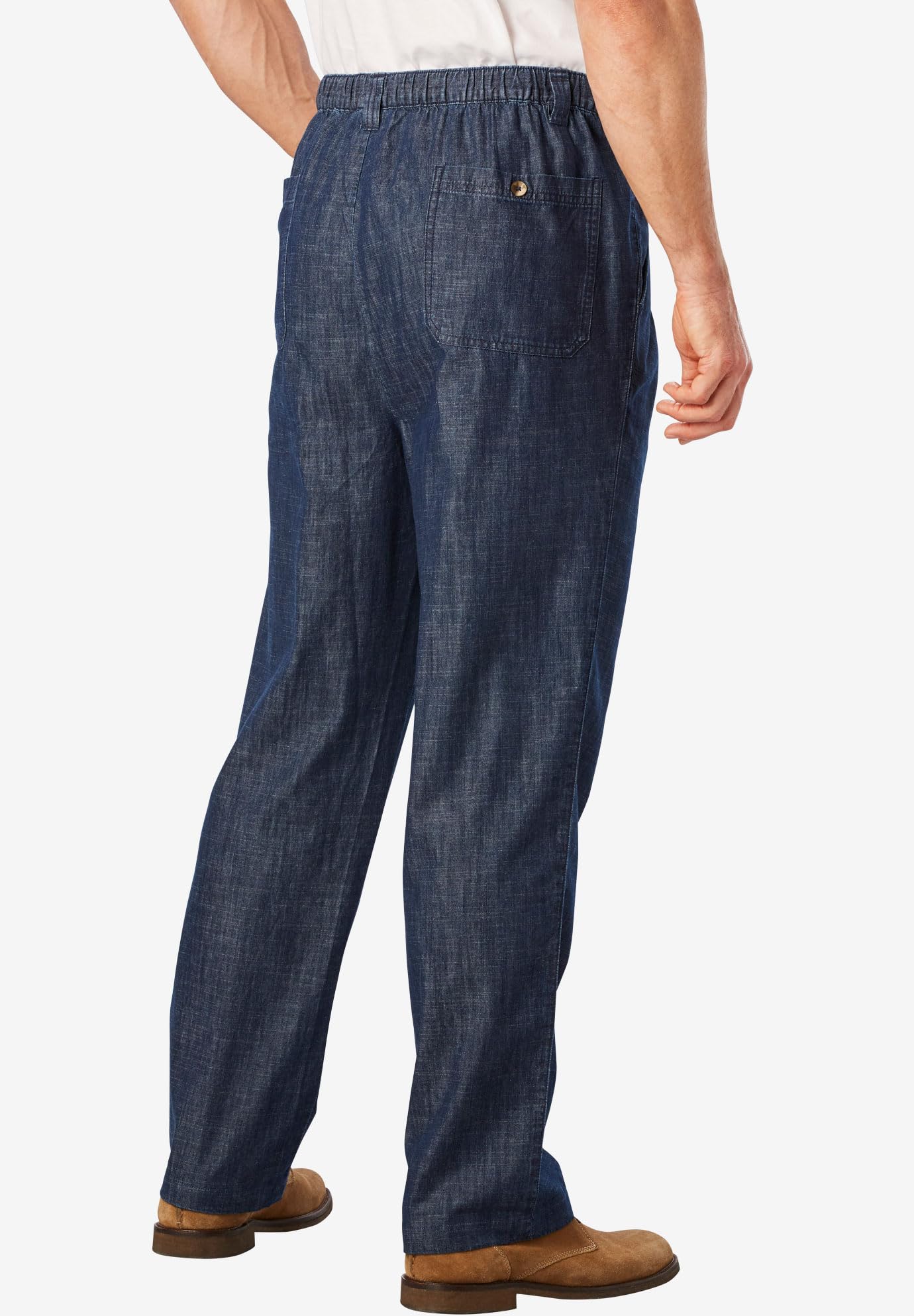 KingSize Men's Big & Tall Comfortable Full-Elastic Waist Pleated Dress Pants for Office & Casual Wear | Plus Size Business & Relaxed Fit Trousers