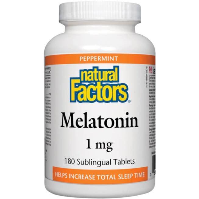 Natural Factors Melatonin 1mg 180 Sublingual Tablets for Fast Absorption - Sleep Support Supplement for Jet Lag, Shift Work & Insomnia Relief