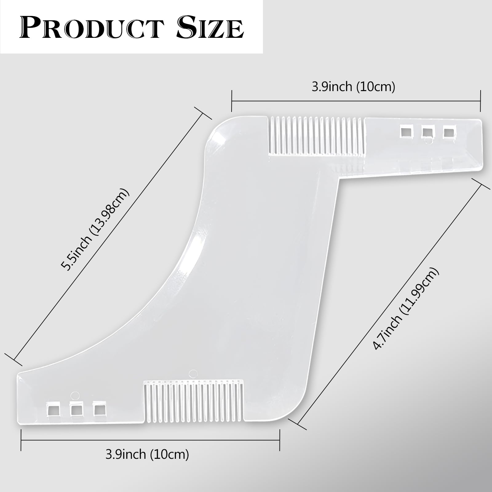 2-Piece Beard Shaping & Styling Template Comb Set - Transparent Hairline Tool for Precise Line Up & Edging - Works with All Razors & Trimmers - Perfect for Home Grooming & Barber Shop Use