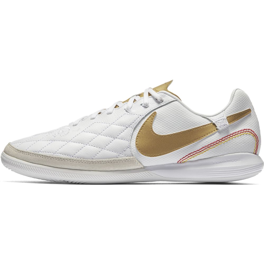Nike Lunar LegendX 7 Pro 10R IC Indoor Soccer Shoes for Men - White/Metallic Gold - Lightweight & Breathable for Indoor Football Training & Matches