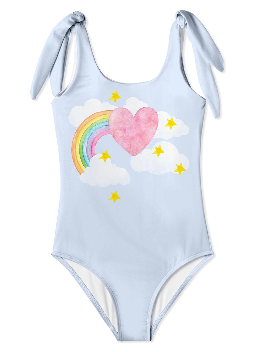 Heart Rainbow Swimsuit for Women - Colorful One Piece Bathing Suit with Heart Design | Perfect for Beach, Pool, Summer Vacation & Tropical Getaways