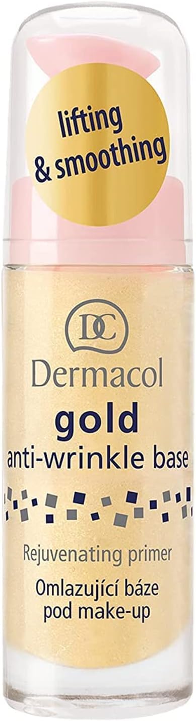 Dermacol Gold Anti-Wrinkle Makeup Primer 20ml - Smoothing Foundation Base for Flawless Skin, Perfect for Daily Use & Special Occasions