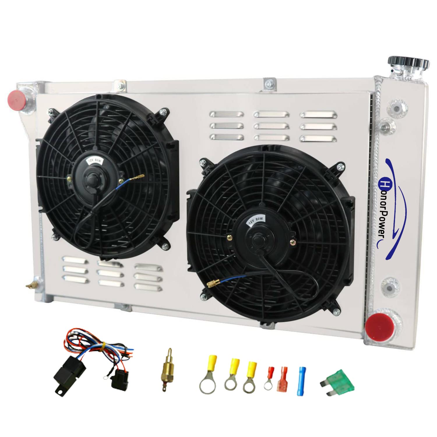 High-Performance 3 Row Aluminum Radiator with Dual 12