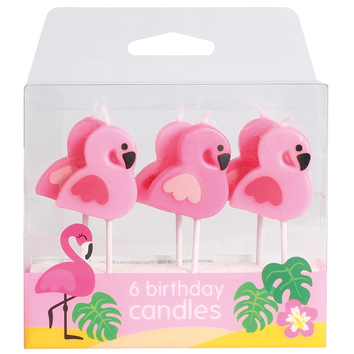 Culpitt Cake Candles for Birthday Party Decorations - 6-Pack Assorted Flamingo Candles for Wedding, Baby Shower & Anniversary Cakes