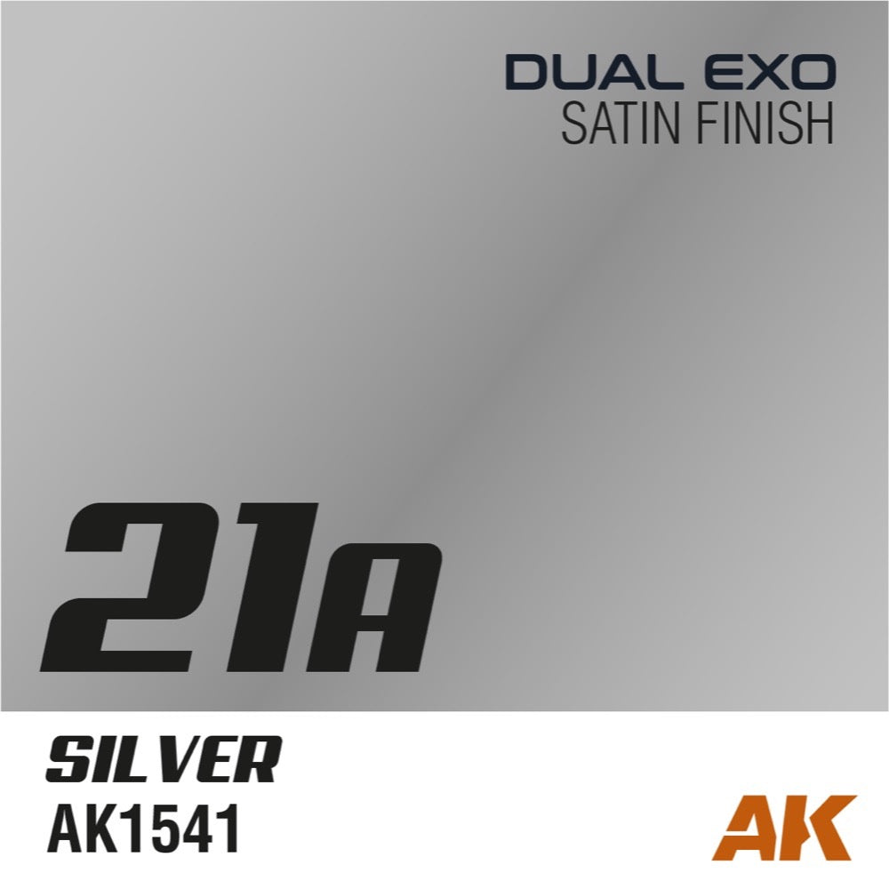 AK Interactive AK1541 Dual Exo Sc Fi 21A Silver 60ml - Premium Metallic Paint for Miniature Models & Sci-Fi Figures - Perfect for Warhammer, D&D, and Tabletop Gaming