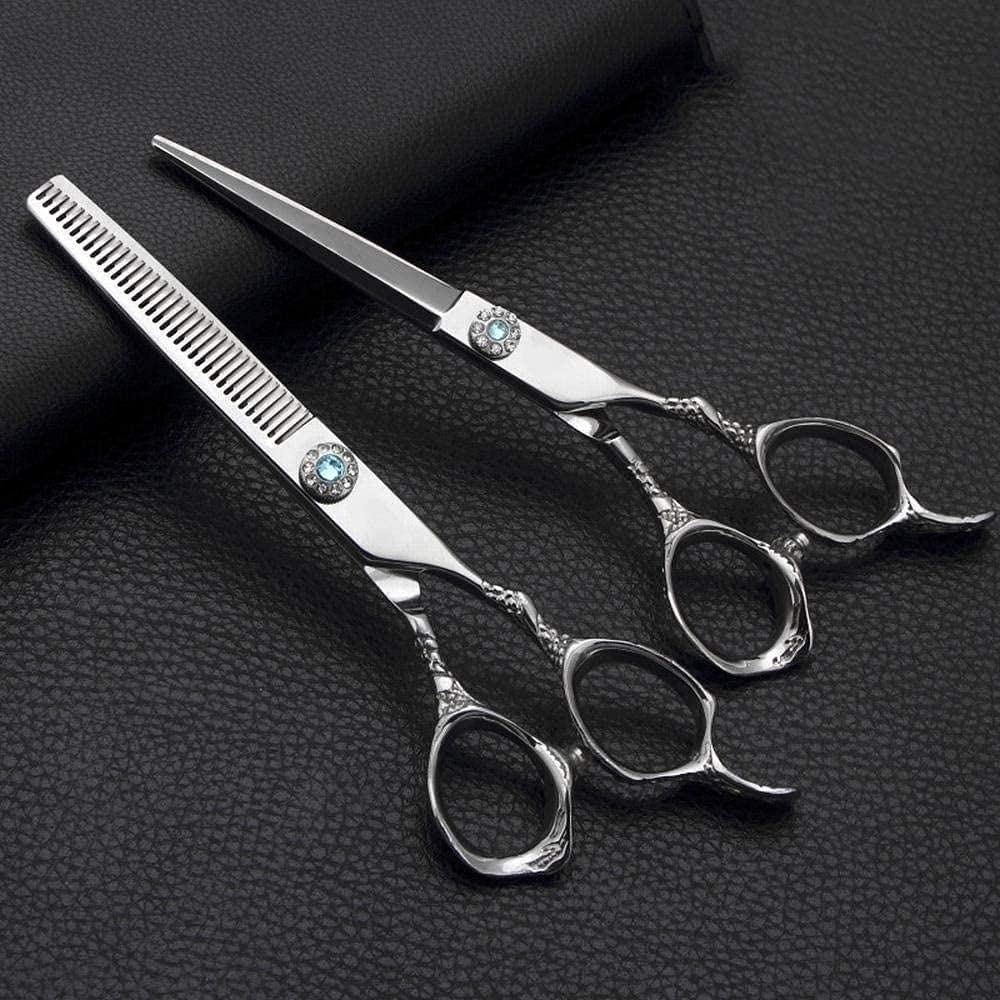 Professional 6 Inch Barber Scissors Set - Stainless Steel Hair Cutting Shears with Flat & Texturizing Scissors for Precision Hair Styling - Perfect for Salon, Home Use & Hairdressing Training